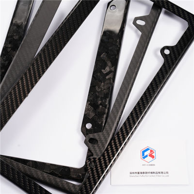 Quadro de placa de licença de fibra de carbono personalizado Branco Preto Twill Brilhante Luxo Personalizado 32 * 16