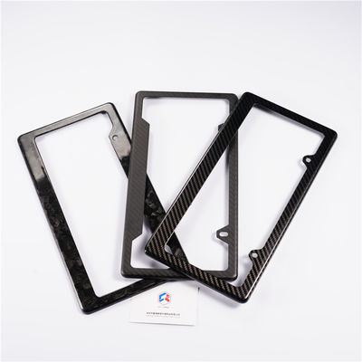 Quadro de placa de licença de fibra de carbono personalizado Branco Preto Twill Brilhante Luxo Personalizado 32 * 16