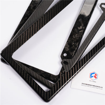 Quadro de placa de licença de fibra de carbono personalizado Branco Preto Twill Brilhante Luxo Personalizado 32 * 16