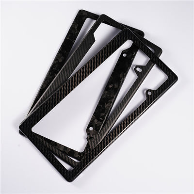 Quadro de placa de licença de fibra de carbono personalizado Branco Preto Twill Brilhante Luxo Personalizado 32 * 16