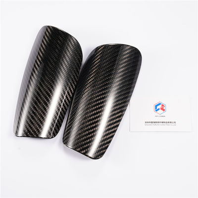 Fibra de carbono Twill Matt Adulto Futebol Futebol Guarda de calça Manga pequena Amarelo/Negro OME