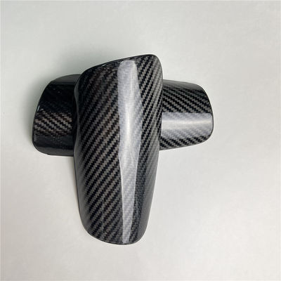 Fibra de carbono Twill Matt Adulto Futebol Futebol Guarda de calça Manga pequena Amarelo/Negro OME