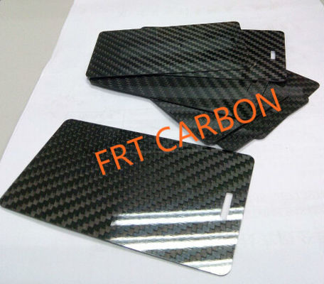 Folha de fibra de carbono de corte por CNC personalizado 0,25 mm 0,5 mm 1 mm 56 mm 78 mm Para cartão de identificação Cartão de visita Etiqueta de bagagem