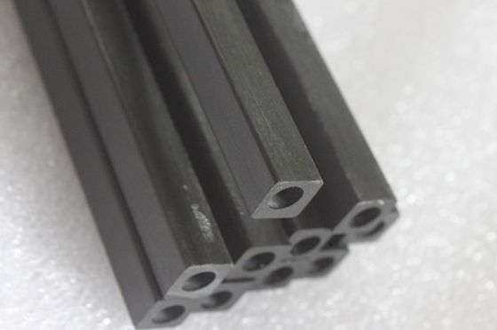Tubo quadrado de fibra de carbono de 10 mm e 20 mm, redondo no interior